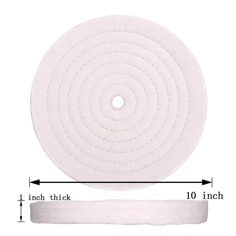 BLSGBUIDING Buffing Polishing Wheel 10 inch Extra Thick Fine Cotton (70 Ply) for Bench Grinder with 3/4'' Arbor Hole,1 Pack - Image 2
